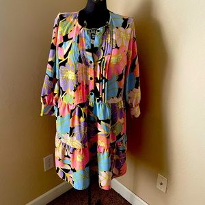 Bright floral mini dress